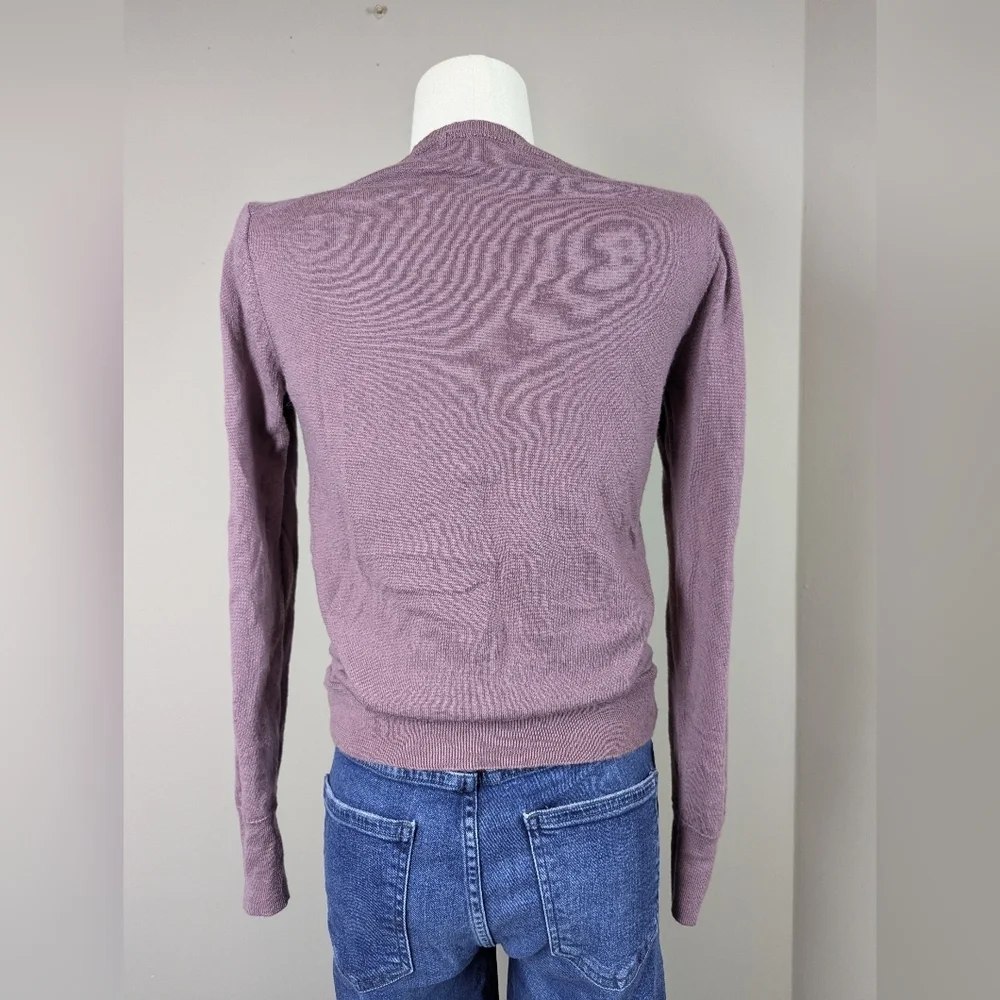 Uniqlo Extra Fine Merino Wool Crewneck Sweater – Mauve Purple Long Sleeve XS - Picture 5 of 7